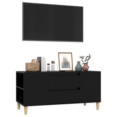 vidaXL TV Cabinet Black 102x44.5x50 cm Engineered Wood 4