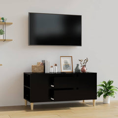 vidaXL TV Cabinet Black 102x44.5x50 cm Engineered Wood 1