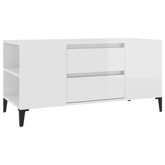 vidaXL TV Cabinet High Gloss White 102x44.5x50 cm Engineered Wood 2