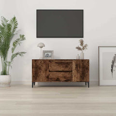 vidaXL TV Cabinet Smoked Oak 102x44.5x50 cm Engineered Wood 3