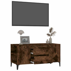 vidaXL TV Cabinet Smoked Oak 102x44.5x50 cm Engineered Wood 5