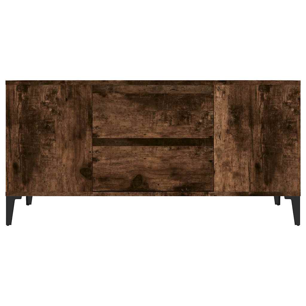 vidaXL TV Cabinet Smoked Oak 102x44.5x50 cm Engineered Wood 6