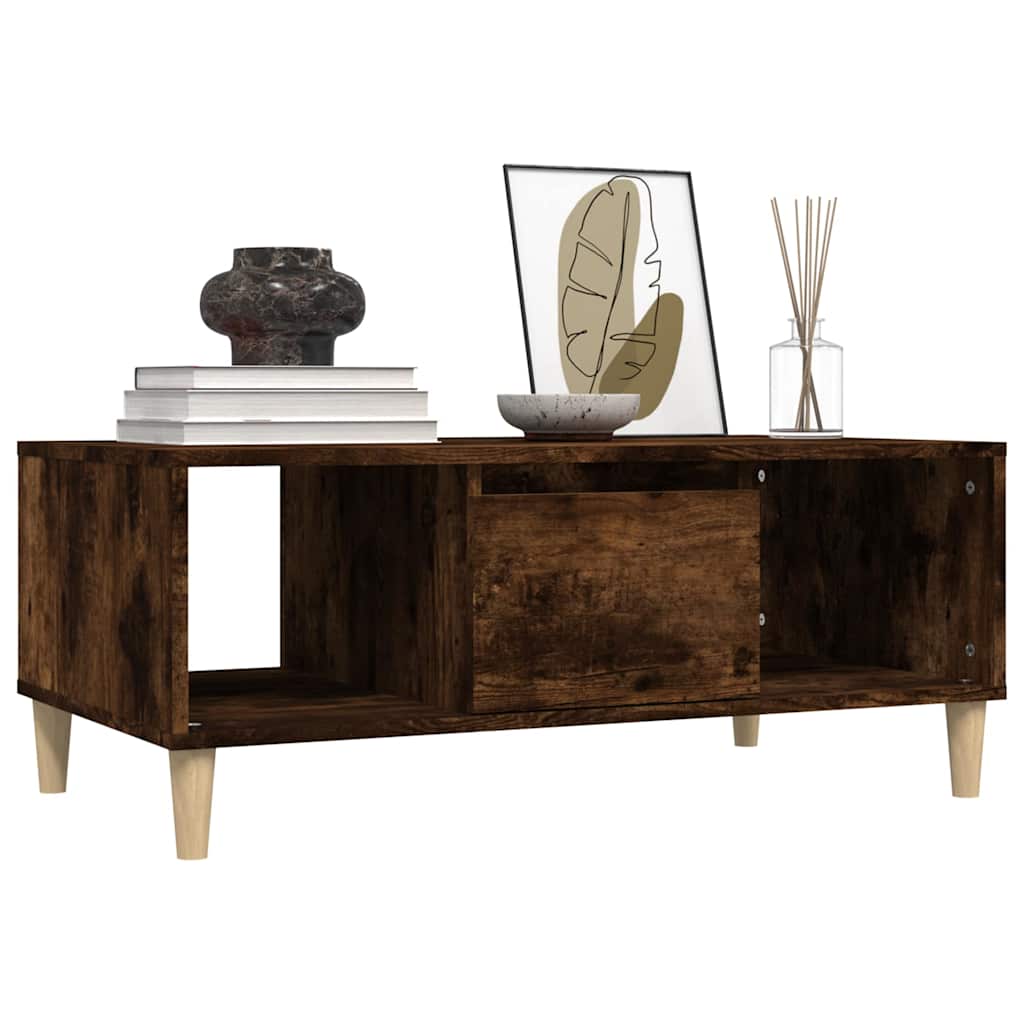 vidaXL Coffee Table Smoked Oak 90x50x36,5 cm Engineered Wood 4