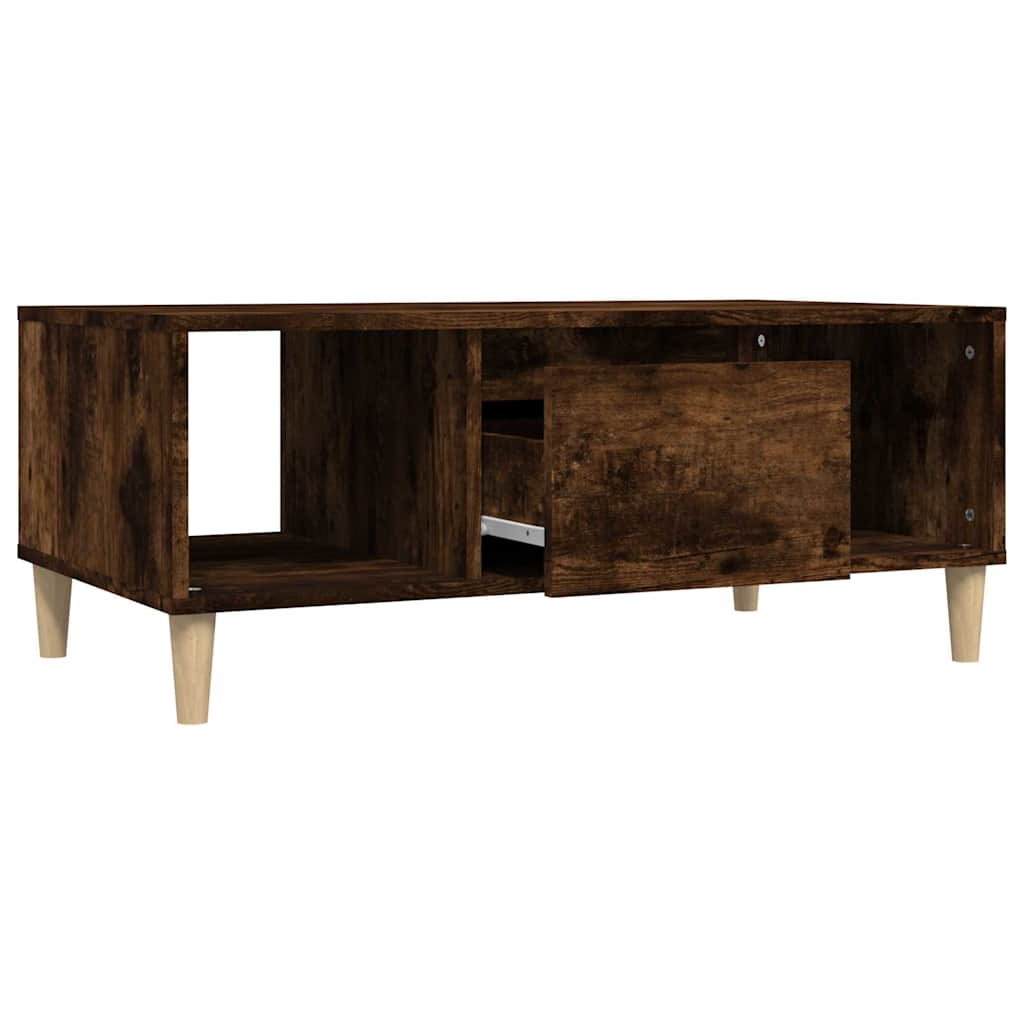 vidaXL Coffee Table Smoked Oak 90x50x36,5 cm Engineered Wood 6
