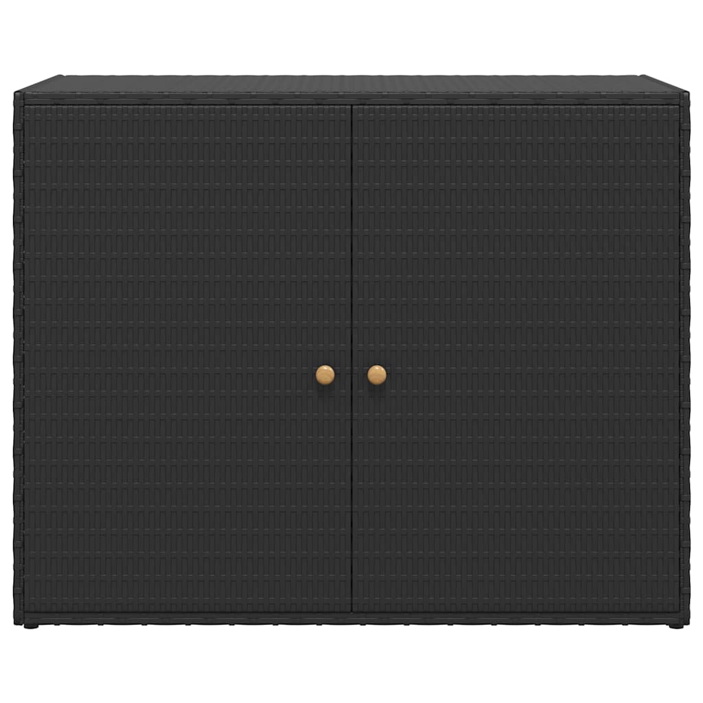 vidaXL Garden Storage Cabinet Black 100x55.5x80 cm Poly Rattan 6