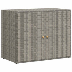 vidaXL Garden Storage Cabinet Grey 100x55.5x80 cm Poly Rattan 2