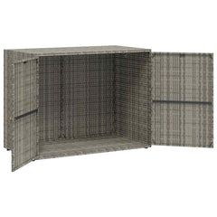 vidaXL Garden Storage Cabinet Grey 100x55.5x80 cm Poly Rattan 6
