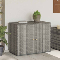 vidaXL Garden Storage Cabinet Grey 100x55.5x80 cm Poly Rattan 1