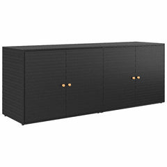 vidaXL Garden Storage Cabinet Black 198x55.5x80 cm Poly Rattan 2