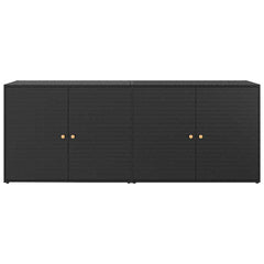 vidaXL Garden Storage Cabinet Black 198x55.5x80 cm Poly Rattan 4