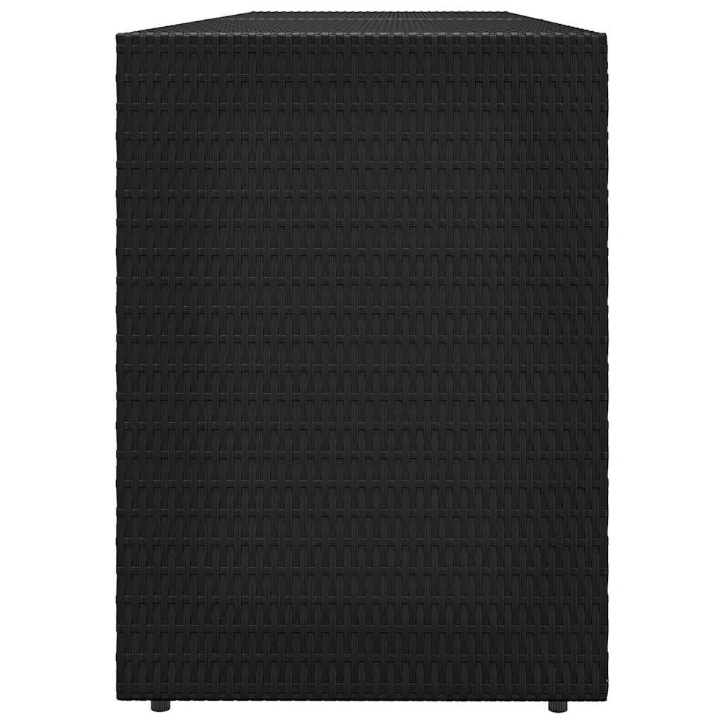 vidaXL Garden Storage Cabinet Black 198x55.5x80 cm Poly Rattan 5