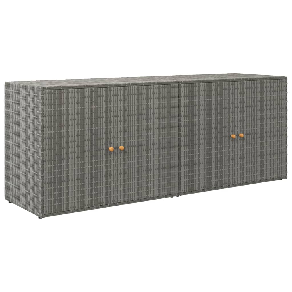 vidaXL Garden Storage Cabinet Grey 198x55.5x80 cm Poly Rattan 2