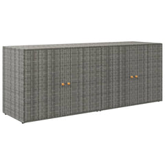 vidaXL Garden Storage Cabinet Grey 198x55.5x80 cm Poly Rattan 2