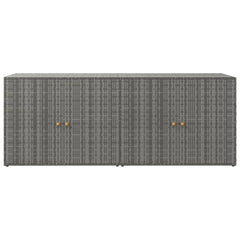 vidaXL Garden Storage Cabinet Grey 198x55.5x80 cm Poly Rattan 4