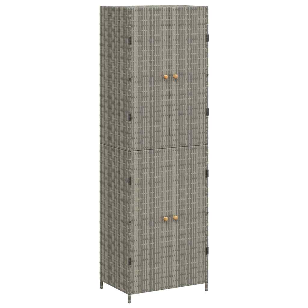 Garden Storage Cabinet 59x40x180 cm Poly Rattan Grey