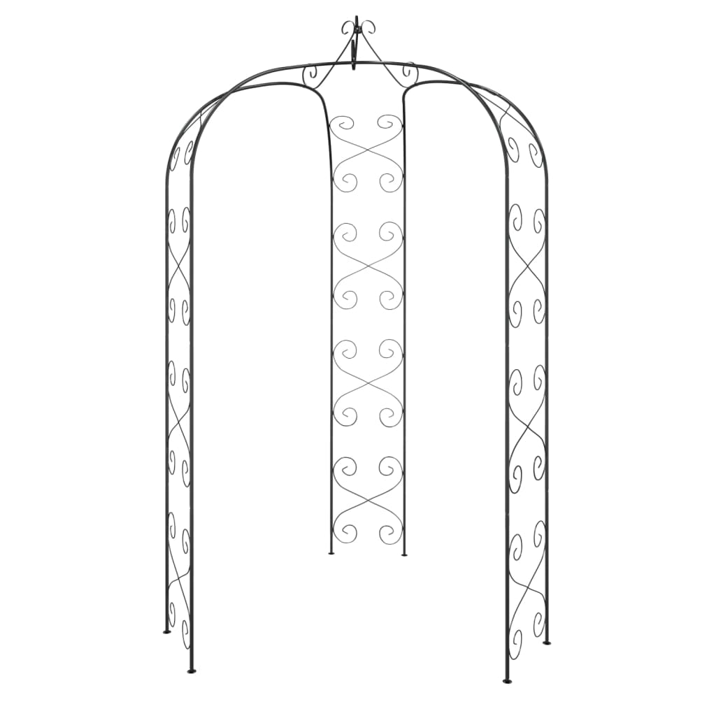 vidaXL Garden Arch Black Ø180x255 cm Steel 2