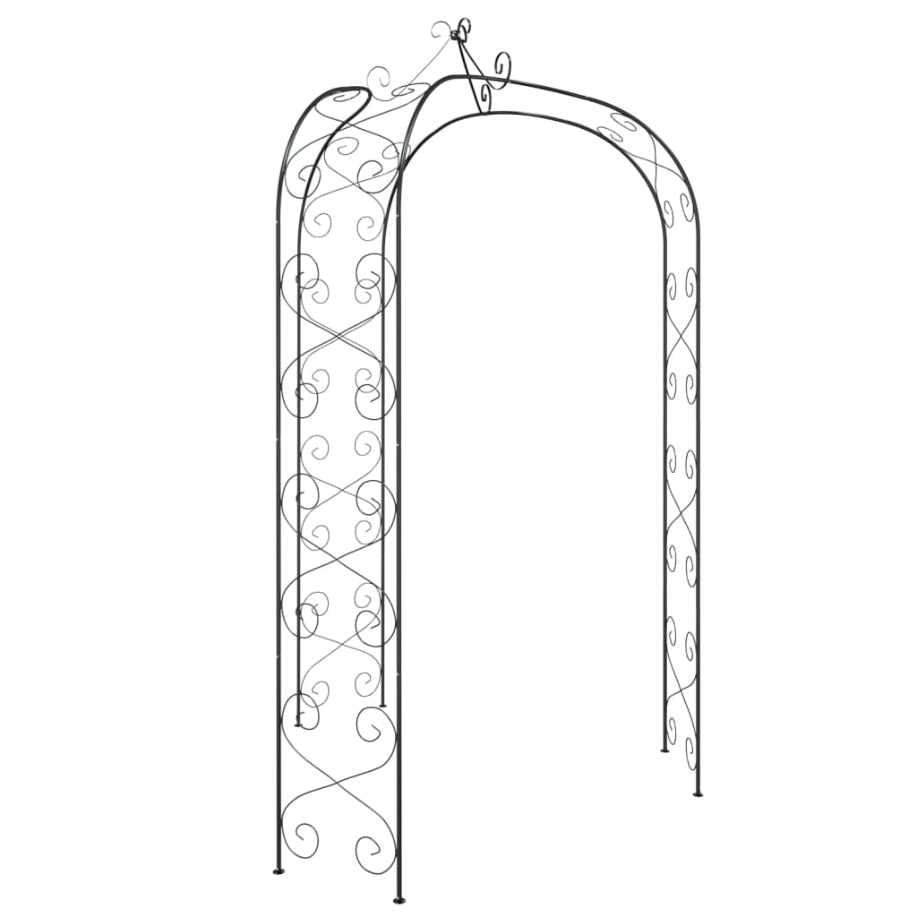 vidaXL Garden Arch Black Ø180x255 cm Steel 4