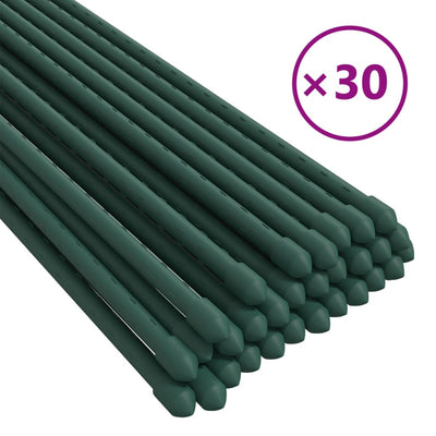 Garden Plant Stakes 30 pcs Green 150 cm Steel