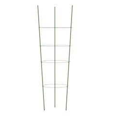 vidaXL Garden Plant Supports with 4 Rings 5 pcs Green 90 cm Steel 5