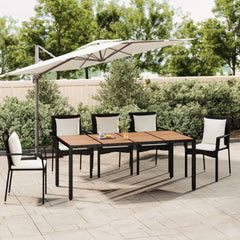 Garden Table with Wooden Top Solid Acacia Wood Black 190 x 90 x 75 cm