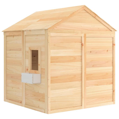 Playhouse with Lockable Door and Flower Pots Solid Wood Fir