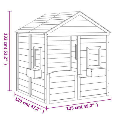 Playhouse with Lockable Door and Flower Pots Solid Wood Fir