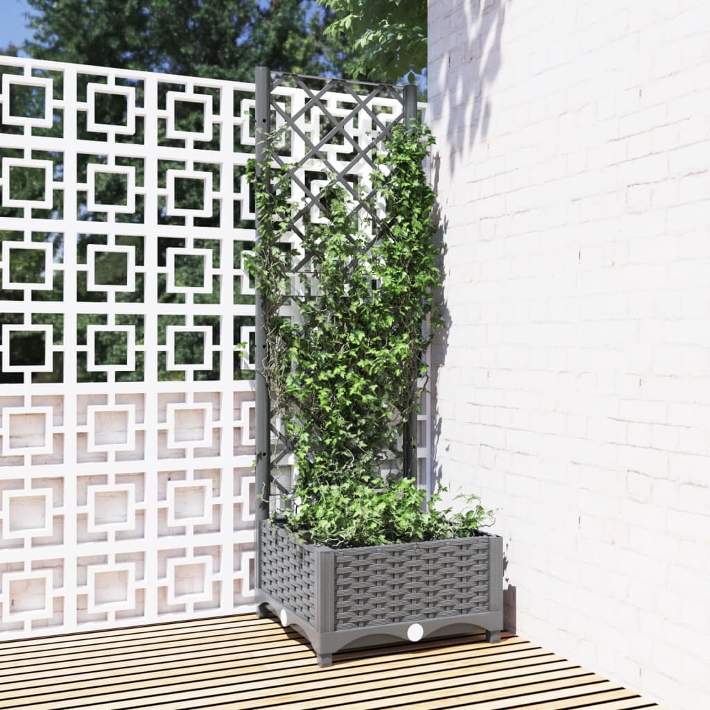 vidaXL Garden Planter Light Grey 40 x 40 x 121.5 cm 1