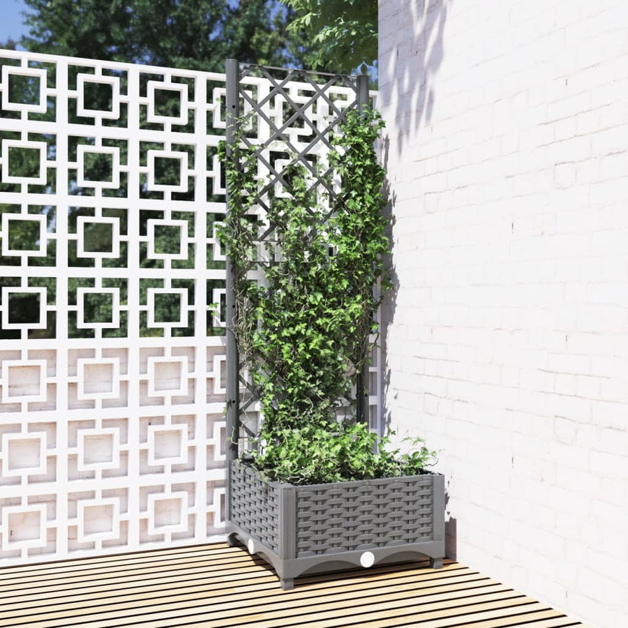 vidaXL Garden Planter Light Grey 40 x 40 x 121.5 cm 1