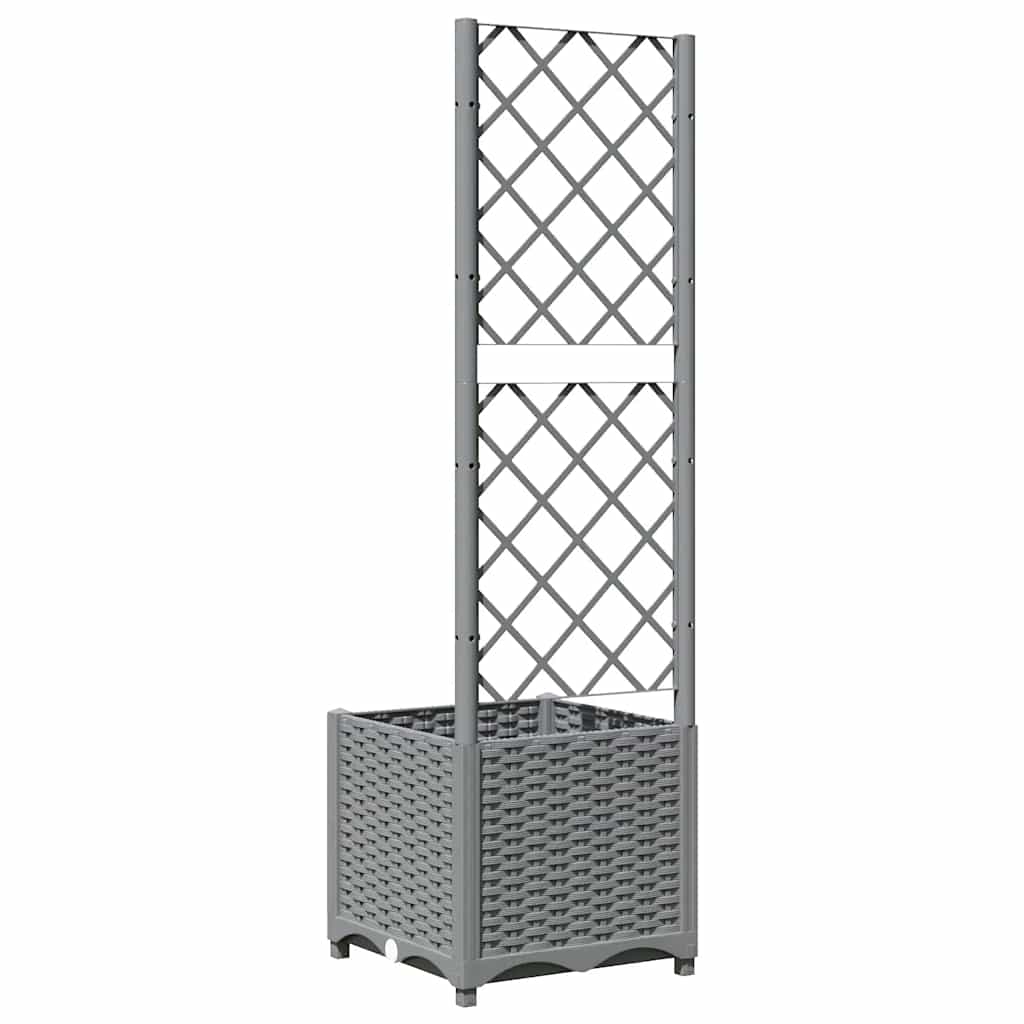 vidaXL Garden Planter Light Grey 40 x 40 x 136 cm 4
