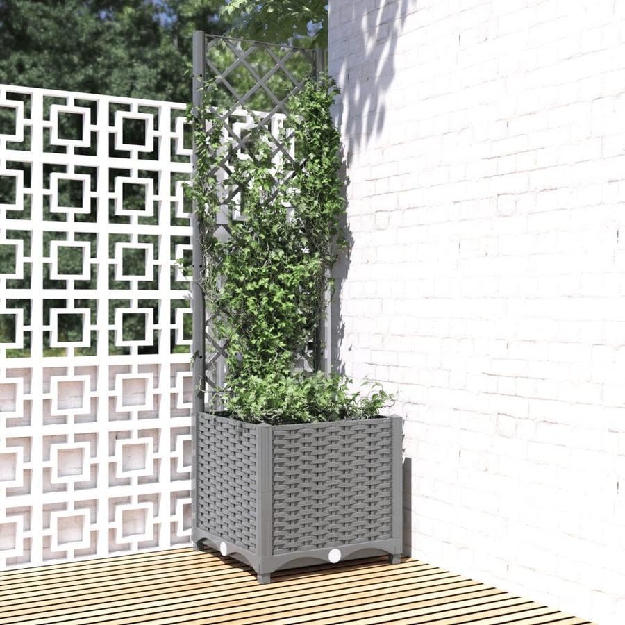 vidaXL Garden Planter Light Grey 40 x 40 x 136 cm 1