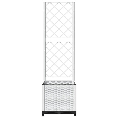 Garden Planter with Trellis White 40x40x136 cm PP