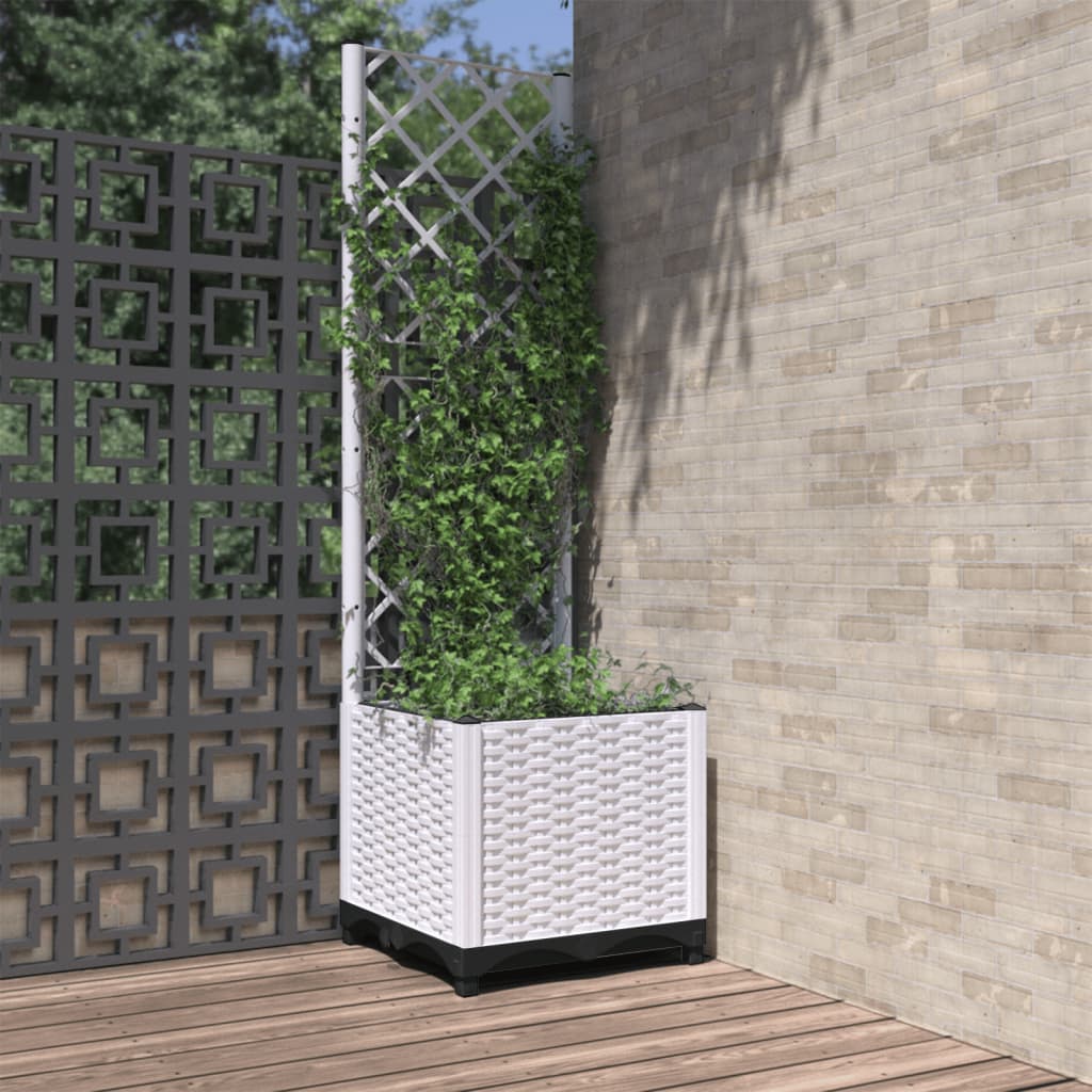 vidaXL Garden Planter White 40 x 40 x 136 cm 1