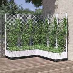 Garden Planter with Trellis PP without Wheels Height 121.5 cm White 120 cm 120 cm