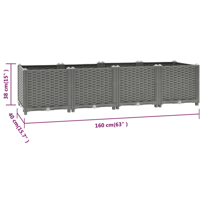 Raised Bed 160x40x38 cm Polypropylene