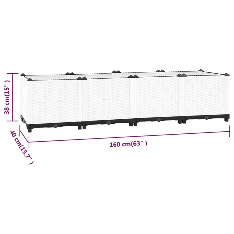 Raised Bed 160x40x38 cm Polypropylene