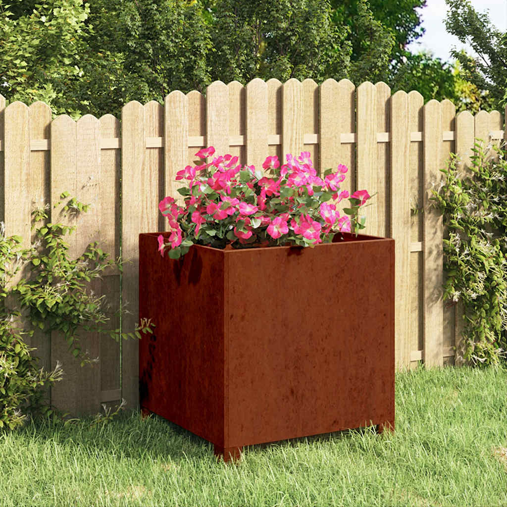 vidaXL Planter with Legs Rusty 40x40x40 cm Corten Steel 1