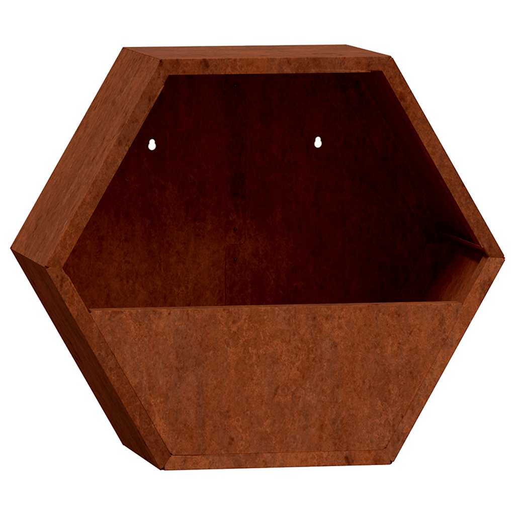 vidaXL Wall Planters 2 pcs Rusty Corten Steel 46x10x40 cm 4