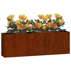 vidaXL Wall Planters 2 pcs Rusty Corten Steel 53x10x17 cm 3