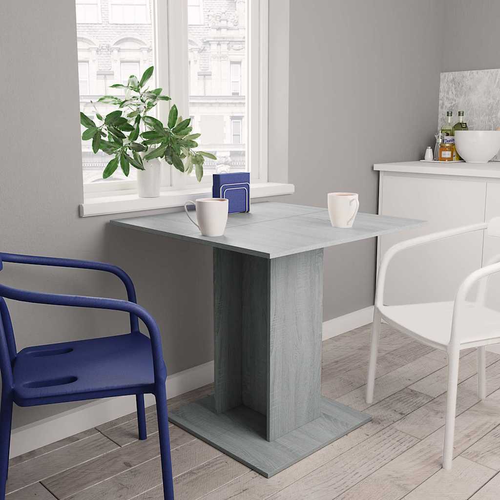 vidaXL Dining Table Grey Sonoma 80x80x75 cm Engineered Wood 1