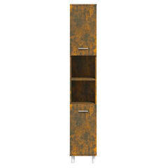 vidaXL Bathroom Cabinet Smoked Oak 30x30x179 cm Engineered Wood 6