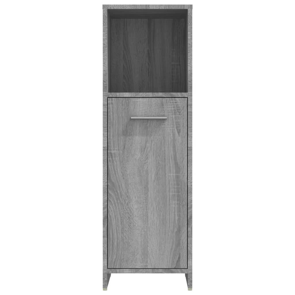 vidaXL Bathroom Cabinet Grey Sonoma 30x30x95 cm Engineered Wood 6