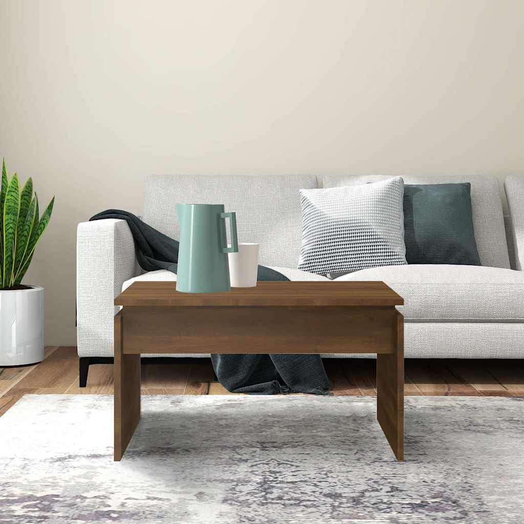 vidaXL Coffee Table | Brown Oak | Engineered Wood | 68 cm x 50 cm x 38 cm 3