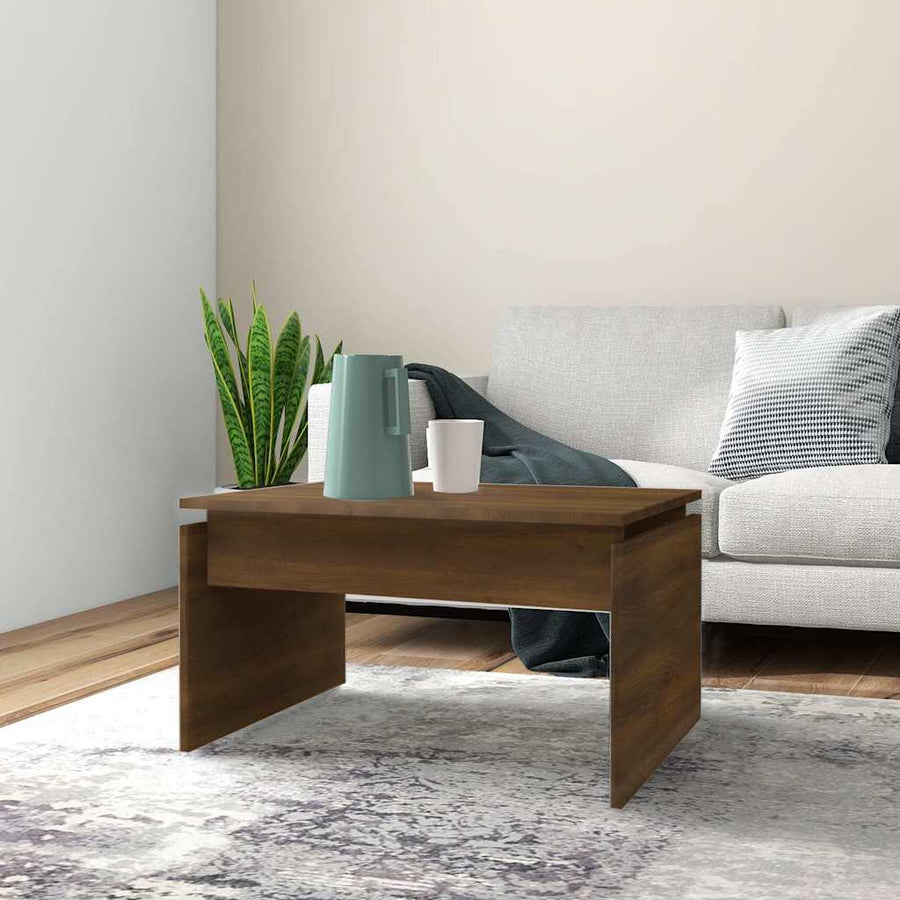 vidaXL Coffee Table | Brown Oak | Engineered Wood | 68 cm x 50 cm x 38 cm 1