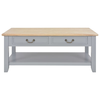 Coffee Table Grey 100x50x41.5 cm Solid Wood Paulownia