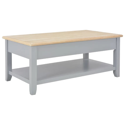 Coffee Table Grey 100x50x41.5 cm Solid Wood Paulownia