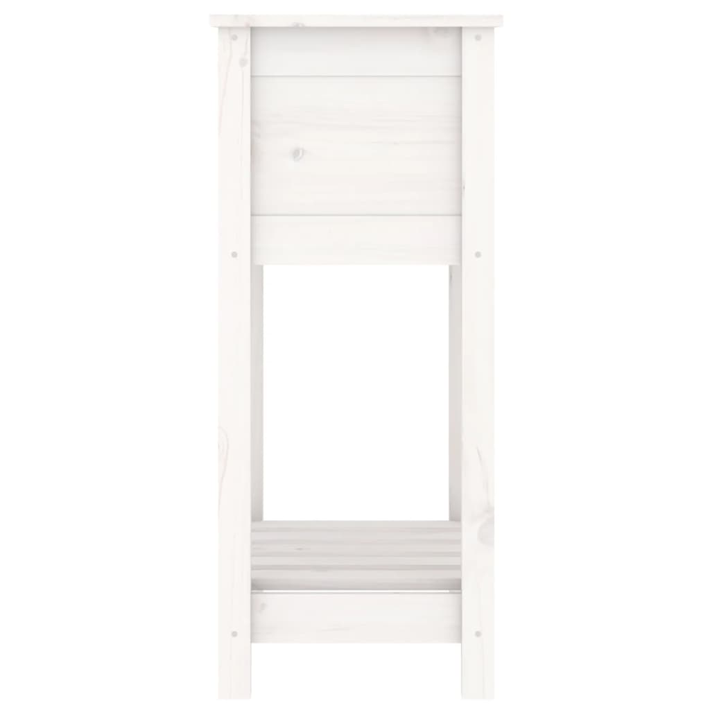 vidaXL Planter with Shelf White 54x34.5x81 cm Solid Wood Pine 6