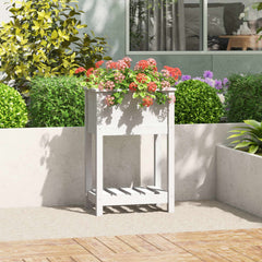 vidaXL Planter with Shelf White 54x34.5x81 cm Solid Wood Pine 1