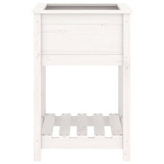 vidaXL Planter with Shelf White 54x54x81 cm Solid Wood Pine 5
