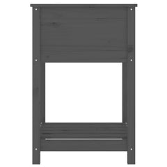 vidaXL Planter with Shelf Grey 54x54x81 cm Solid Wood Pine 6