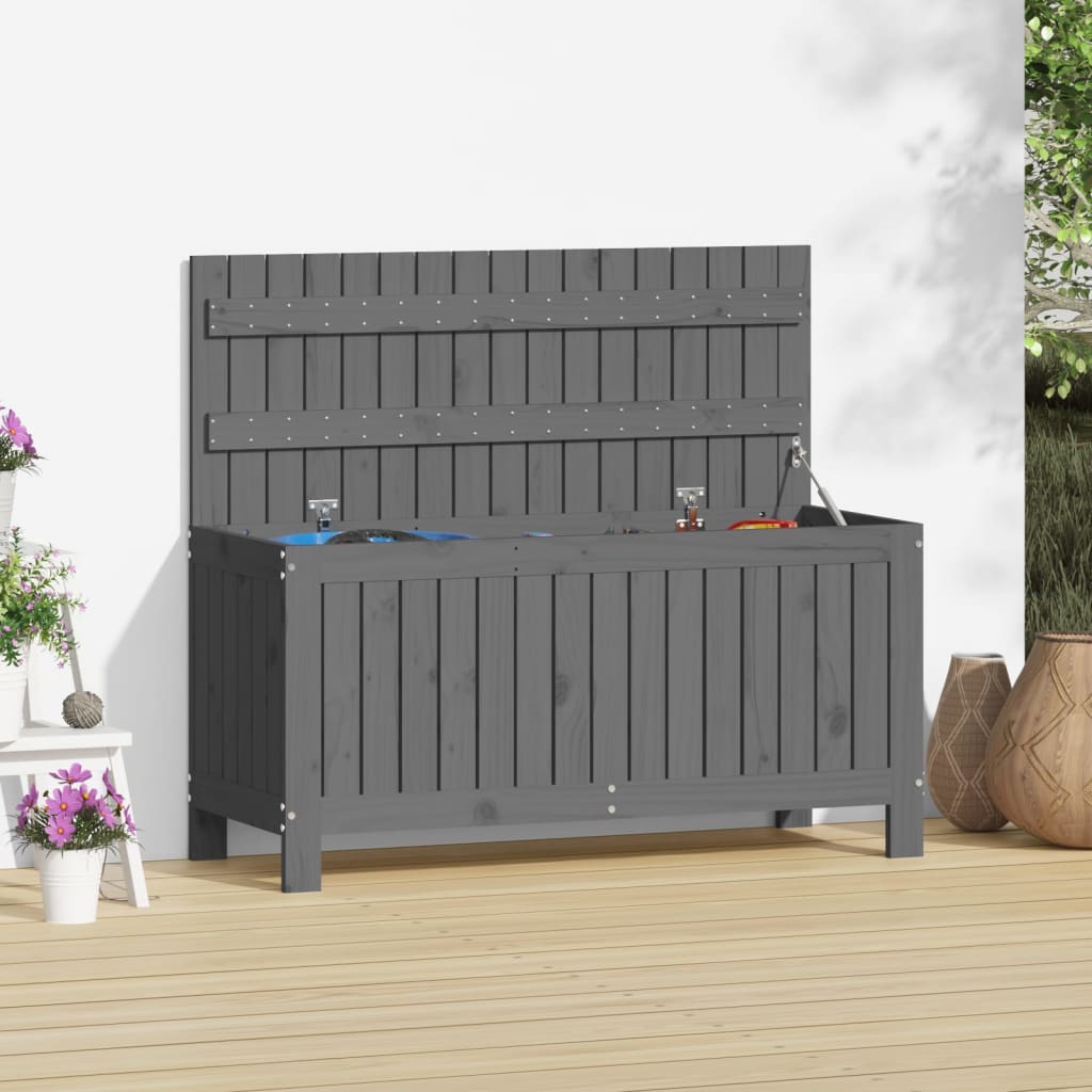 Garden Storage Box 108x42.5x54 cm Solid Wood Pine Grey pine